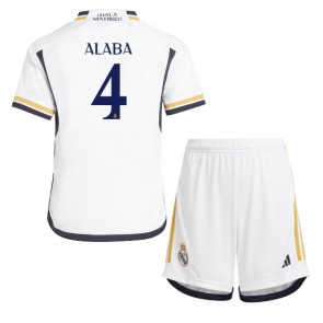 Real Madrid David Alaba #4 Replica Home Stadium Kit for Kids 2023-24 Short Sleeve (+ pants)